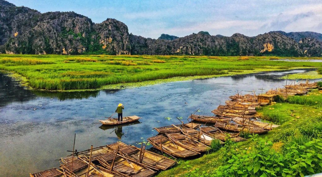 Van Long Lagoon near Tam Coc Ninh Binh